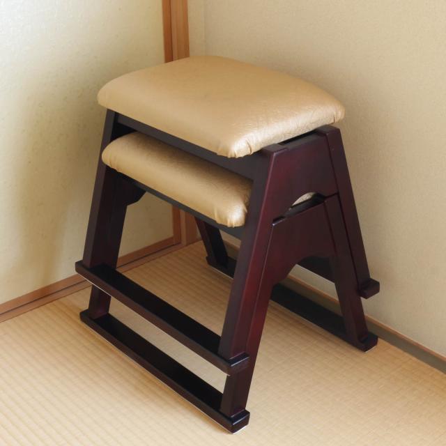 椅子 仏壇 スタッキングできる 仏壇前椅子 ゴールド 高さ37.5cm