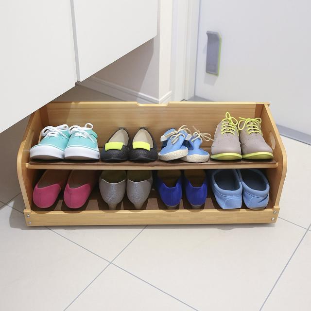 シューズラック 幅71cm 下駄箱下収納 木製 （ 玄関 下駄箱下収納