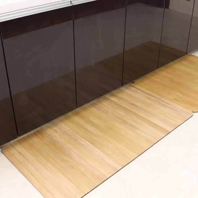 キッチンマット kirisai 桐のキッチンマット 60×120cm （ マット キッチン 桐 天然 キッチンシート 台所マット 拭けるキッチンマット 桐マット 撥水 ズレない すべり止め 傷防止 汚れ防止 拭ける 日本製 ）_3