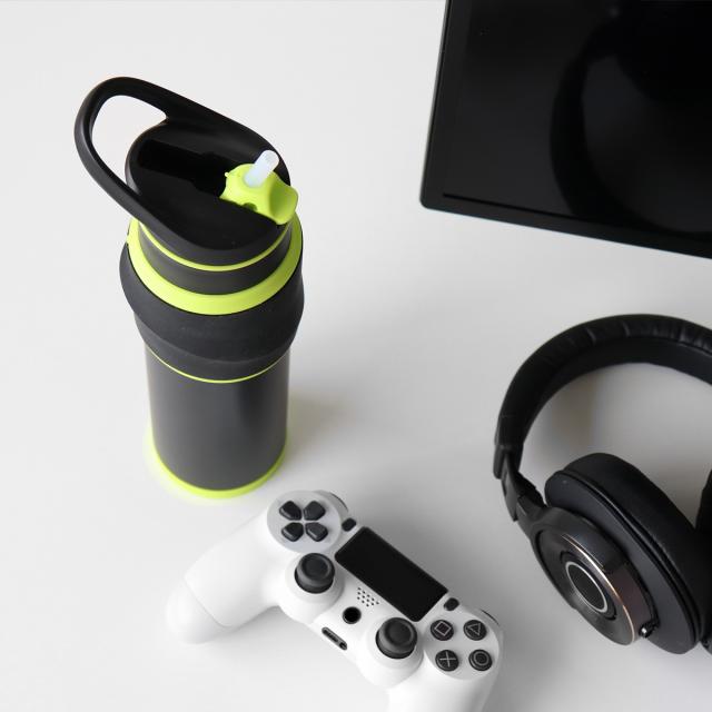 水筒 650ml ストロー ステンレス 保冷専用 ゲーミングボトル （ 保冷 e