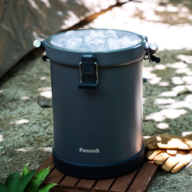 クーラーボックス 9.5L クーラーバケット 最強保冷 （ クーラーBOX 保冷ボックス 保冷 保温 アイスコンテナ 氷入れ アイスペール アイスジャグ ステンレス 氷 溶けない 持ち運び 取っ手付き 筒型 真空断熱 キャンプ BBQ アウトドア ）