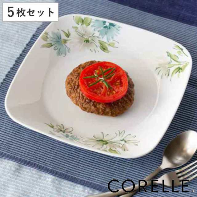 プレート 22.5cm スクエア コレール CORELLE フェアリーフローラ 5枚