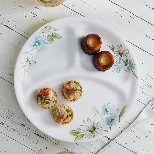 ランチプレート 26cm コレール CORELLE フェアリーフローラ 5枚セット （ 食洗機対応 電子レンジ対応 オーブン対応 仕切り皿 白 お皿 ランチ皿 耐熱 白い食器 ワンプレート 大皿 丸皿 仕切り 花柄 洋食器 おしゃれ ）_5