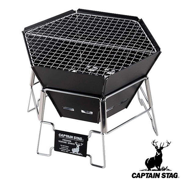 コンロ バーベキュー ステンレスファイアグリルM キャプテンスタッグ