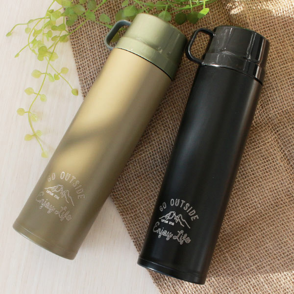 水筒 キャプテンスタッグ 直飲み コップ 2way モンテ ダブルステンレス