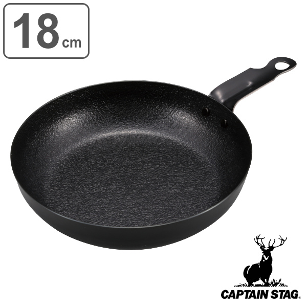 アウトドア スキレット 18cm 調理器具 ファイバーライン キャプテンスタッグ CAPTAIN STAG （ フライパン スキレットパン スキレットフライパン グリルパン 18センチ 鉄 鉄フライパン 鉄鍋 キャンプ バーベキュー ）