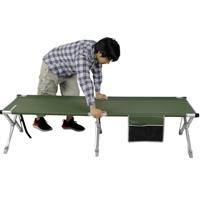 コット 幅63.5×奥ふかさ185×高さ43.5糎 飾り気の無い活動の領域GI寝台 キャプテンスタッグ （ CAPTAIN STAG アウトドア 寝台 アウトドア寝台 ハイコット 折りたたみ 野宿ベット 余暇寝台 納める袋付き添い人 ）