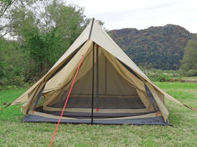 キャンプテント 3人用 4人用 ツーポールロッジUV トレッカー キャプテンスタッグ （ CAPTAIN STAG ツーポール テント キャンプ ロッジテント 大型 アウトドア フルクローズ ファミリーテント ）_5
