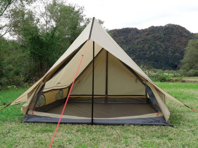 キャンプテント 3人用 4人用 ツーポールロッジUV トレッカー キャプテンスタッグ （ CAPTAIN STAG ツーポール テント キャンプ ロッジテント 大型 アウトドア フルクローズ ファミリーテント ）_6