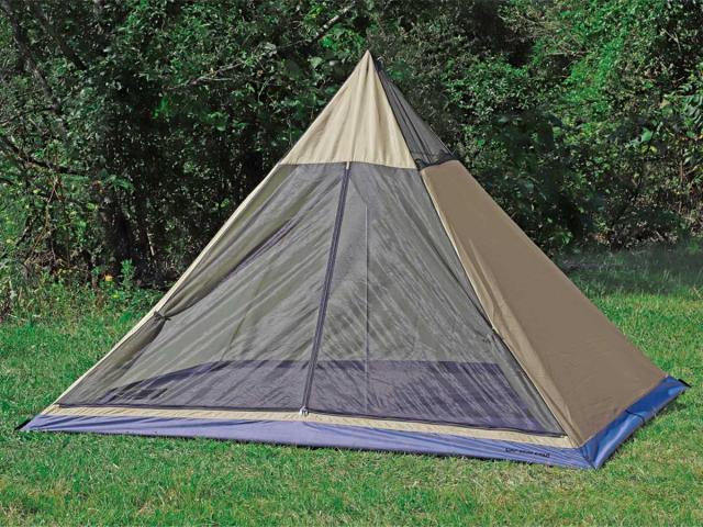 キャンプテント 4人用 ワンポールテント レクタ270UV トレッカー キャプテンスタッグ （ CAPTAIN STAG テント キャンプ ティピーテント アウトドア フルクローズ メッシュ ドーム型 荷物室 ティピー型 ）_4