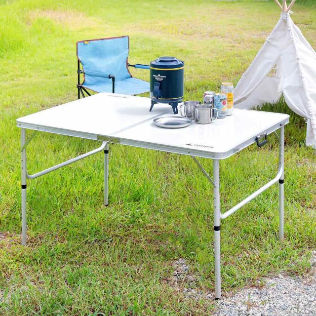 アウトドアテーブル 折りたたみ 120×80cm LLサイズ アルミツーウェイテーブル アジャスター付 ラフォーレ キャプテンスタッグ （ CAPTAIN STAG テーブル アウトドア レジャー アウトドア用品 高さ調節可 キャンプテーブル ）