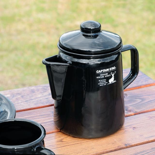 ケットル ホーロー 750ml キャプテンスタッグ ブラックラベル