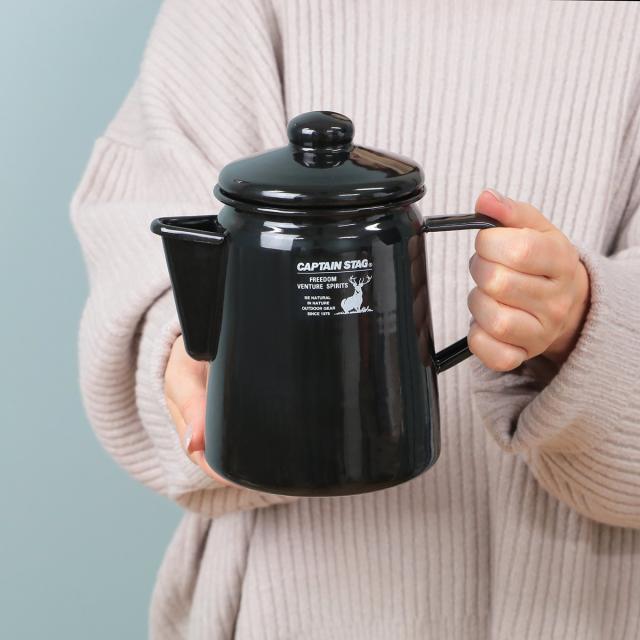 ケットル ホーロー 750ml キャプテンスタッグ ブラックラベル