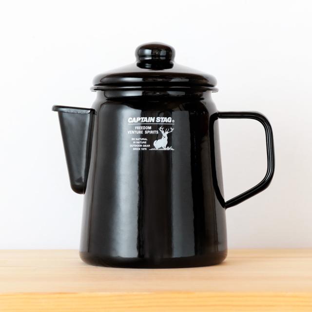 ケットル ホーロー 750ml キャプテンスタッグ ブラックラベル