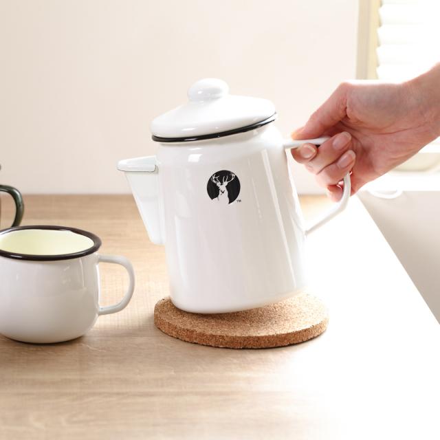 ホーローケットル やかん ホワイト キャプテンスタッグ （ アウトドア