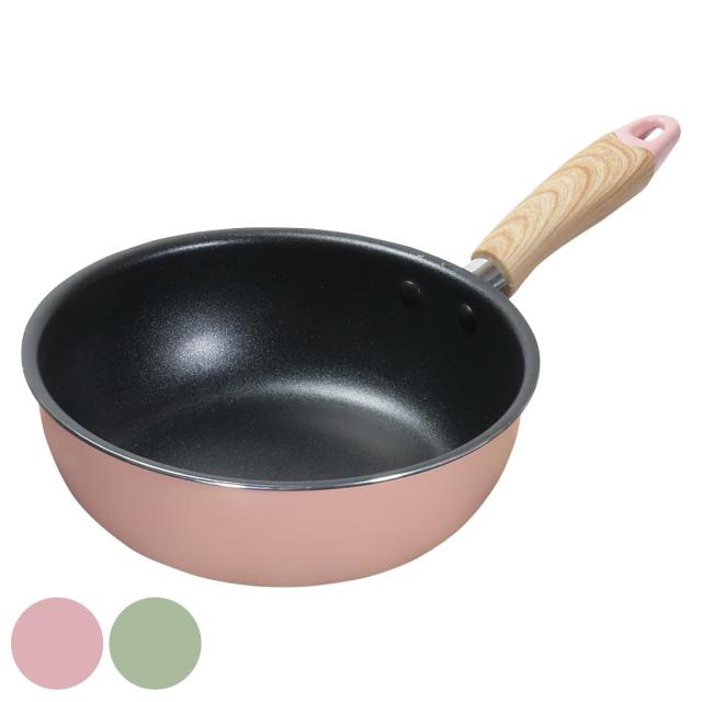 いため鍋 20cm IH対応 フッ素加工 ナチュラルクックピュア （ ガス火対応 オール熱源対応 フライパン 炒め鍋 ふっ素加工 軽い 深型 20センチ フッ素コーティング アルミ製 フライパン ih対応 20cm フライパン 20cm）