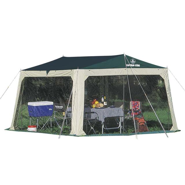 シェード プレーナ メッシュタープセット 3.1m×3.3m キャリーバッグ付 防水 （ キャプテンスタッグ 大型 テント CAPTAIN STAG アウトドア レジャー キャンプ用品 蚊帳 ）