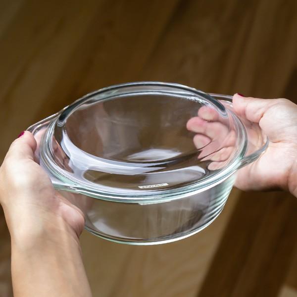 スチームポット ふた付き Pyrex パイレックス 18cm 980ml 丸 耐熱ガラス オーブンウェア 6個セット （ 食洗機対応 電子レンジ対応 オーブン対応 皿 食器 ディッシュ スチーム調理器 ガラス製 蓋 フタ ふた 付き 調理 レンジ ） グラタン皿