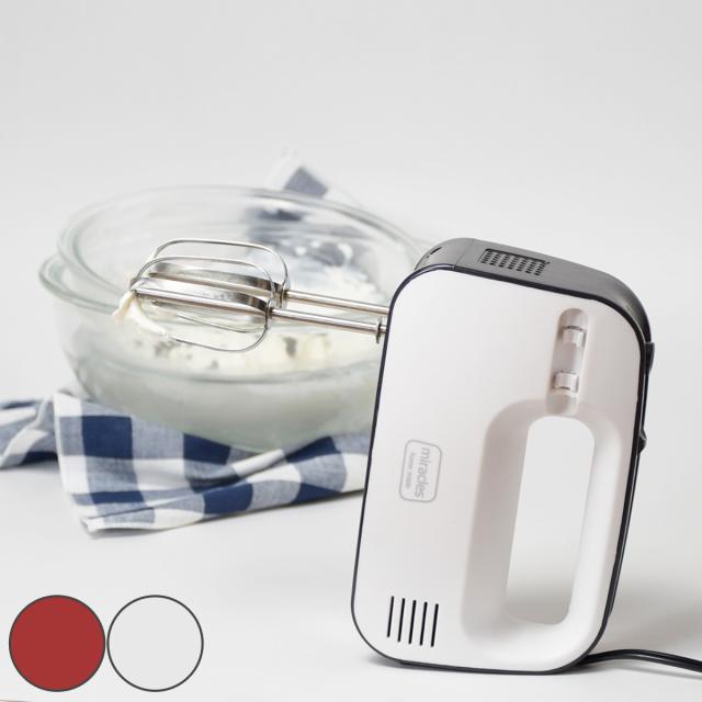 電動ハンドミキサー 3段階スピード調整 ミラクルス2 泡立て器 （ 電動ミキサー 電動泡立て器 ホイッパー ビーター 泡だて器 キッチン家電 ホイップ 泡立て メレンゲ お菓子作り 時短 早い 簡単 製菓道具 製菓グッズ 調理家電 ）