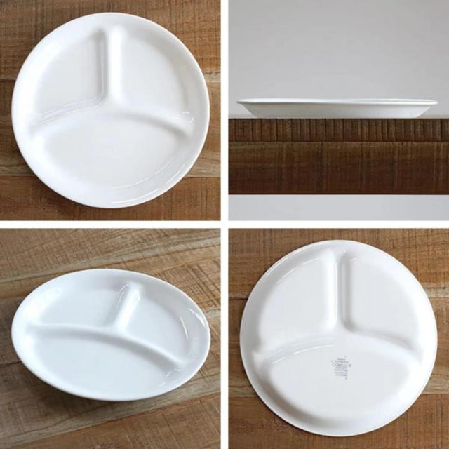 ランチプレート 26cm コレール CORELLE バイオレットミスト 5枚セット （ 食洗機対応 電子レンジ対応 オーブン対応 耐熱 仕切り皿 ランチ皿 白 お皿 花柄 ラウンド 丸 軽い 割れにくい 白い食器 仕切り ランチ 洋食器 おしゃれ ）_2