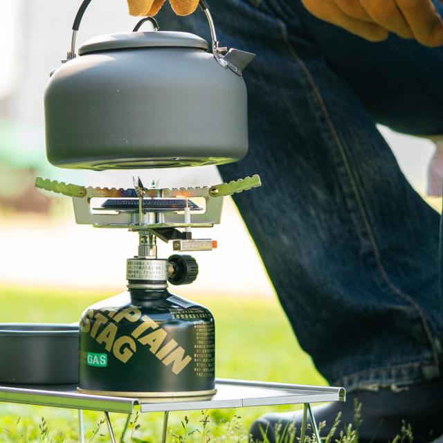 ガスバーナー シングルバーナー オーリック小型ガスバーナーコンロ キャプテンスタッグ （ 調理用品 五徳 アウトドア CAPTAIN STAG コンロ ボンベ ガス BBQ ごとく バーナー アウトドア用品 ケース付き 日本製 ） 燃料