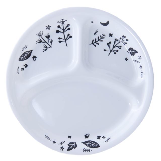 ランチプレート 26cm CORELLE コレール 強化ガラス 同柄5枚セット （ 食洗機対応 電子レンジ対応 オーブン対応 仕切り皿 ランチ皿 ワンプレート 汚れ 落ちやすい 丈夫 仕切り ランチ 朝食 丸 おしゃれ 上品 ）