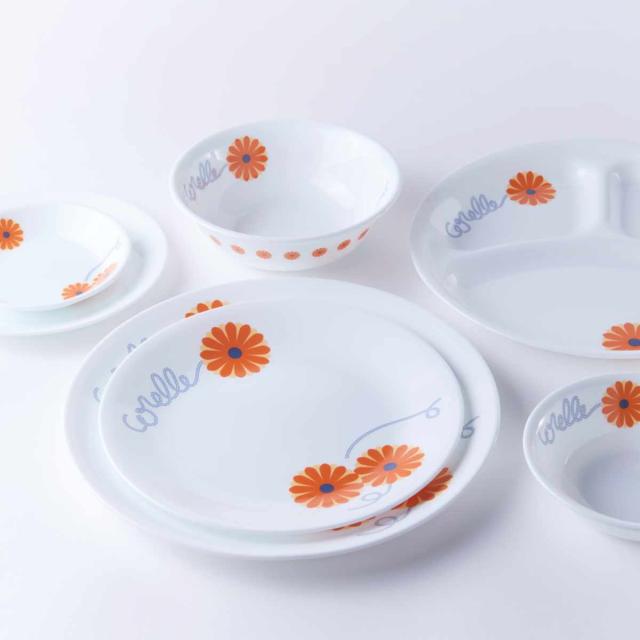 食器 5点セット CORELLE コレール オレンジマーガレット 強化ガラス