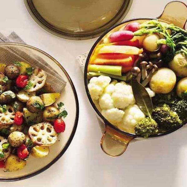 両手鍋 3.5L ガラス製 VISIONS クックポット （ ガス火専用 ガラス鍋