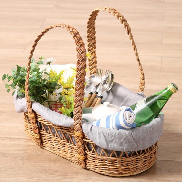 籐 キャリーバスケット 布カバー付 Natural Rattan 幅49cm 送料無料 バスケット かご カゴ ラタン ラタン製 籐製 キャリーバッグ の通販はau Pay マーケット お弁当グッズのカラフルbox