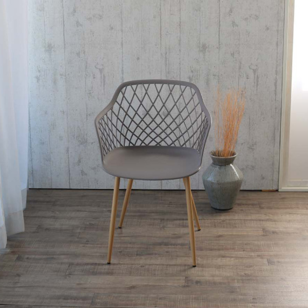 アームチェア スチール脚 メッシュバックチェア リプロダクツ風 座面高