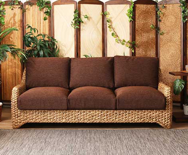 ソファ 3人掛け ウォーターヒヤシンス製 アジアン家具 LOTUS 幅180cm （ クッションソファ ソファー クッション 選べる おしゃれ ホテルライク クッション付き ラウンジチェア クッションソファー バリ アジアン ）_6