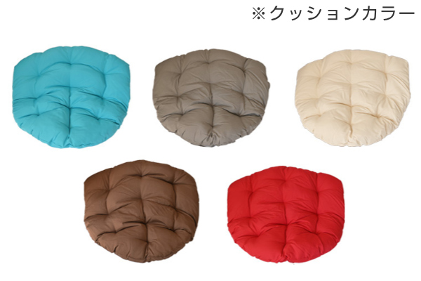 ハンギングチェア 1人用 アジアンリゾート風 クッション付 Breeze カゴ幅100cm （ 開梱設置 ガーデンファニチャー パーソナルチェア ハンモックチェア 一人がけ ラタン調 イス チェア エッグソファー 自立式 たまご型 撥水 おしゃれ ）_4