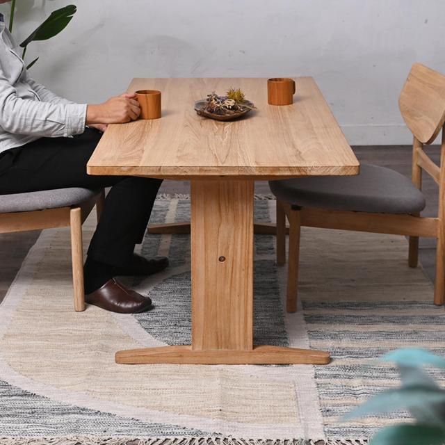 ダイニングテーブル ロータイプ チーク無垢材 CALM 幅140cm （ テーブル 食卓机 ローダイニングテーブル 低め 天然木 北欧 ナチュラル 木目 木製 チーク 高さ60cm ）_2