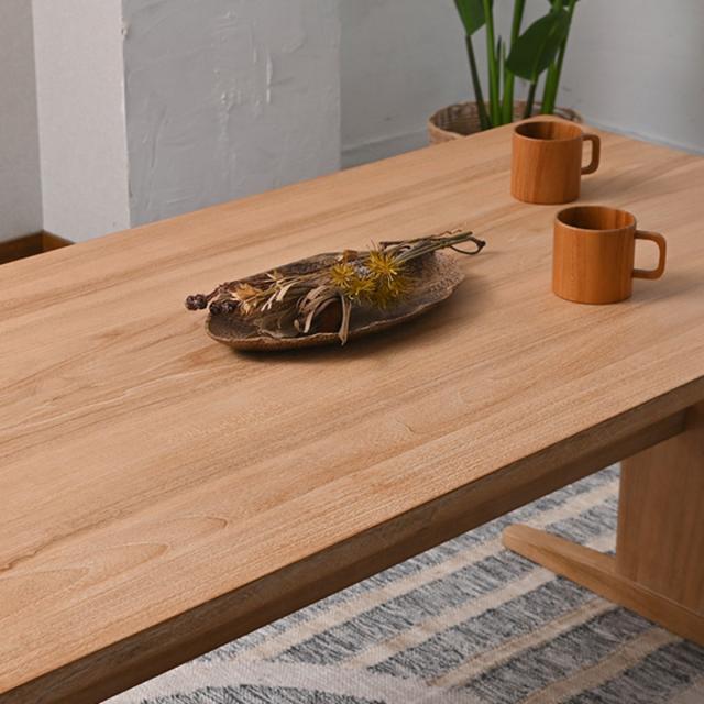 ダイニングテーブル ロータイプ チーク無垢材 CALM 幅140cm （ テーブル 食卓机 ローダイニングテーブル 低め 天然木 北欧 ナチュラル 木目 木製 チーク 高さ60cm ）_7
