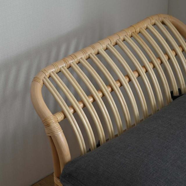 籐 センターソファ 座面高47cm Breeze （ ラタン ブリーズ ソファ クッション イス 籐家具 完成品 パーソナルソファ ソファー 1P 籐椅子 リゾート 組み合わせ グレー 無地 ）の通販は