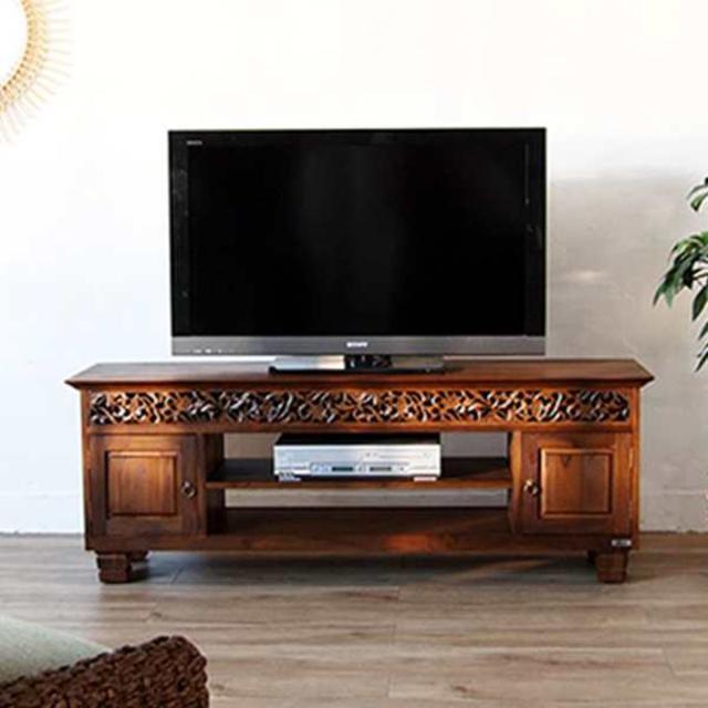 テレビ台 幅150cm ミドルタイプ アジアンテイスト 天然木 チーク
