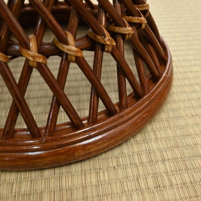 ラタンスツール 丸型 籐製 座面高44cm スツール 椅子 アジアン