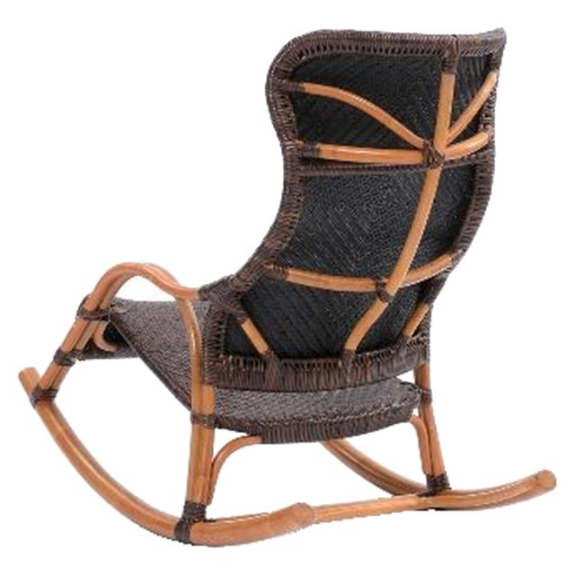 【ラタン】アーム付き　ロッキングチェア　ラタン家具　ラタン椅子　ヴィンテージ 籐 ロッキングチェア ラタン家具 WAHOO 座面高42cm （ 椅子