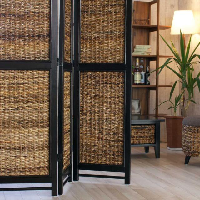 衝立 スクリーン 3連 アジアン家具 Banana Leaf 高さ160cm （ ついたて 