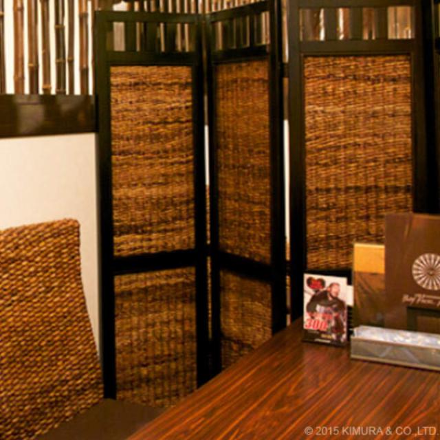 衝立 スクリーン 4連 アジアン家具 Banana Leaf 高さ160cm （ ついたて