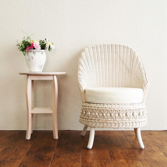 籐 ソファ 幅55cm シングルソファ 1人掛け ラタン製 fiore （ 白家具 ラタン家具 姫系 パーソナルチェア ソファー チェア フィオーレ 椅子 イス チェアー ホワイトウォッシュ 一人用 一人掛 1人 ）_11