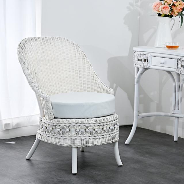 籐 ソファ 幅55cm シングルソファ 1人掛け ラタン製 fiore （ 白家具 ラタン家具 姫系 パーソナルチェア ソファー チェア フィオーレ 椅子 イス チェアー ホワイトウォッシュ 一人用 一人掛 1人 ）_8