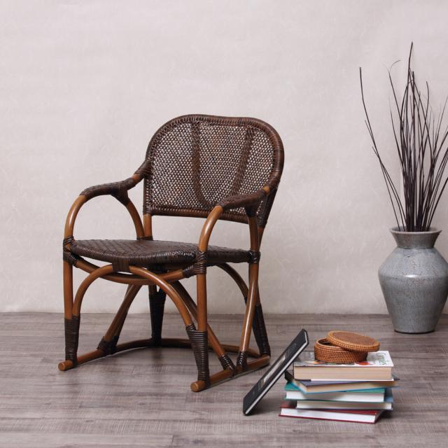 籐 アームチェア 座面高35cm ラタン家具 WAHOO （ 椅子 座椅子 ラタン 籐