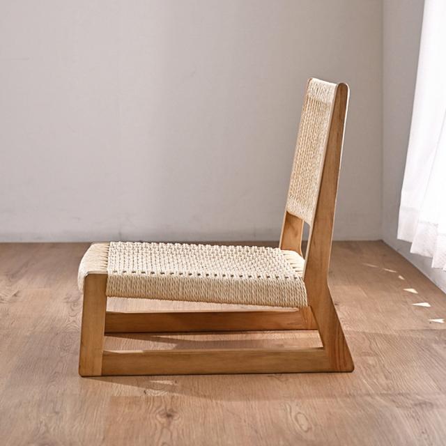 ペーパーコード座椅子 座面高17cm チーク材 （ 座椅子 座いす ローチェア 1人掛け 完成品 木製 天然木 ロータイプ 座面 広い 背もたれ付き 軽い 軽量 肘なし 座イス 低い 低設計 チェア イス 椅子 いす リビング 畳 和室 座敷 ）_15
