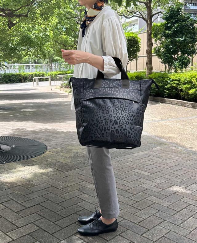 横押しカート cocoro レオパード 4輪カート （ キャリーカート キャリーバッグ 横押し 4輪 軽量 買い物 バッグ トートバッグ カート ショルダーバッグ キャスター 高さ調節 ストッパー ）_4