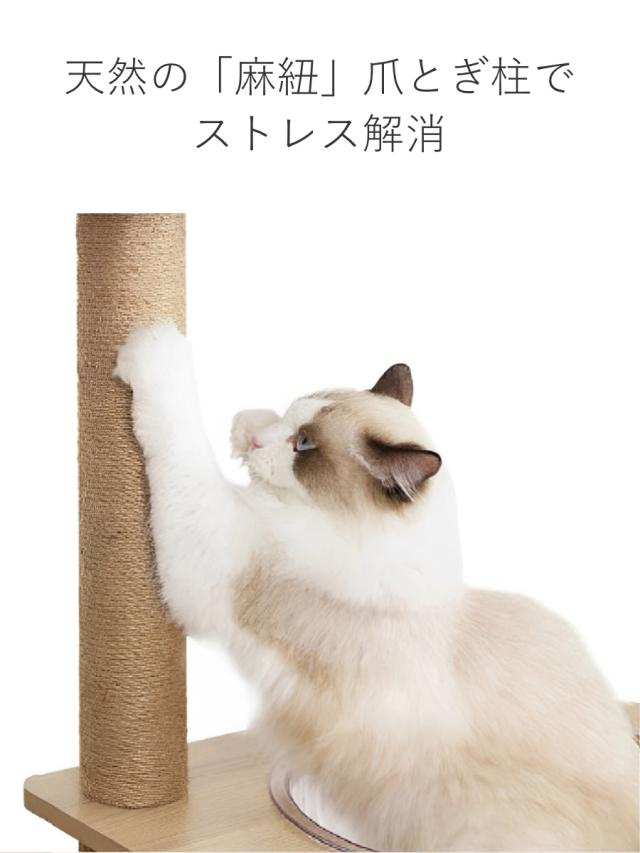 キャットタワー ねこぞく スカイタワー 木製 据え置き （ キャットツリー 猫タワー 190cm 爪とぎ キャットハウス おしゃれ インテリア 猫 ねこ 猫用品 運動不足 ストレス解消 キャットウォーク ペット用品 ）_7