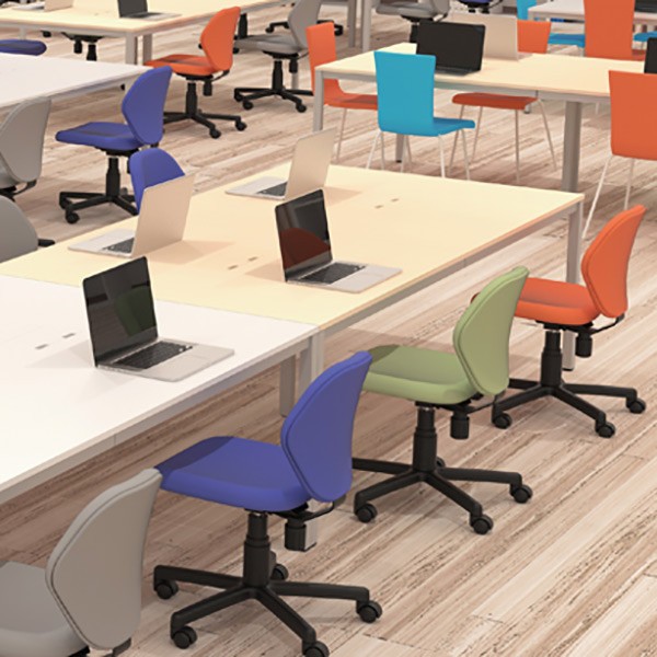 法人限定】 オフィスチェア キャスター付き 座面高43cm〜54cm 昇降式