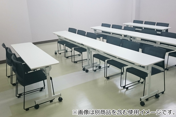 【法人限定】 フォールディングテーブル2 幅180cm 奥行60cm 会議 ミーティング オフィス テーブル 折りたたみ 収納 キャスター （ 会議テーブル 会社 オフィステーブル オフィス家具 省スペース ミーティングテーブル ） テーブル（応接・会議・ロビー）