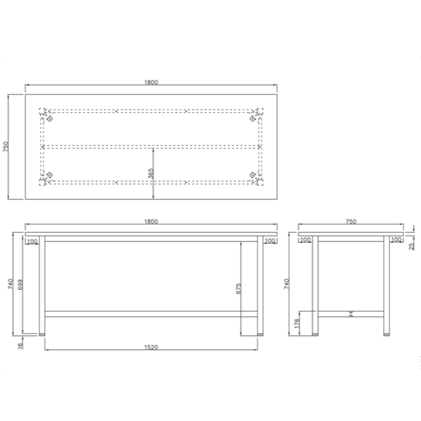 【法人限定】 作業台 幅180cm 奥行75cm テーブル 作業台テーブル DIY ワークテーブル （ 作業机 幅 180 机 作業デスク 工作台 オフィス 簡易テーブル 軽作業 デスク オフィス家具 会社 学校 作業スペース ホワイト ）_3
