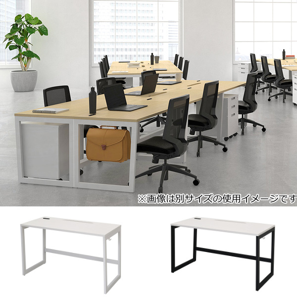 【法人限定】 デスク 幅120cm 奥行60cm ホワイト オフィス オフィスデスク コンセント 配線 つくえ （ パソコンデスク 幅 120 ワークデスク フリーアドレス シンプルデスク オフィス家具 PCデスク フリーレイアウト ）_8